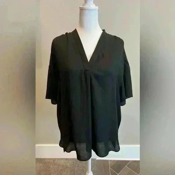 Worthington size medium black sheer top - Picture 1 of 5